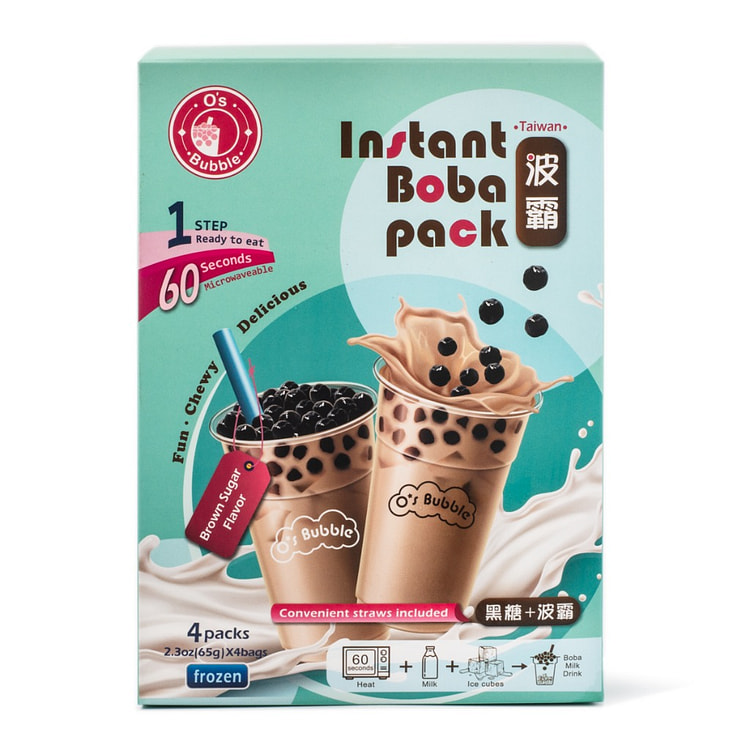 O's Bubble Instant Boba Pack, Brown Sugar 4pk, Frozen