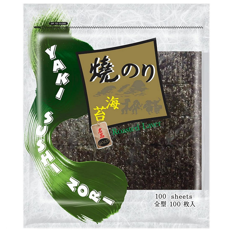 Kwangcheon Kim Yaki Sushi Nori Seaweed Sheets 280g (9.88oz) Full Cut 100 Sh