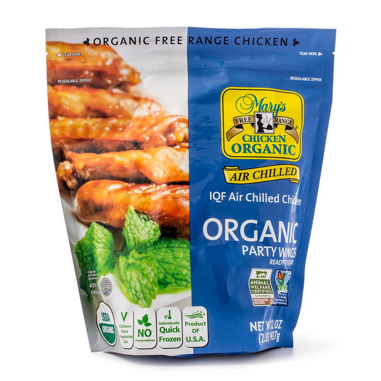 Mary's Organic Raw Party Chicken Wings, Frozen