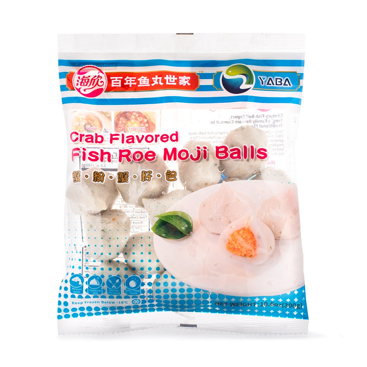 Yaba Crab Flavored Fish Roe Moji Balls, Frozen