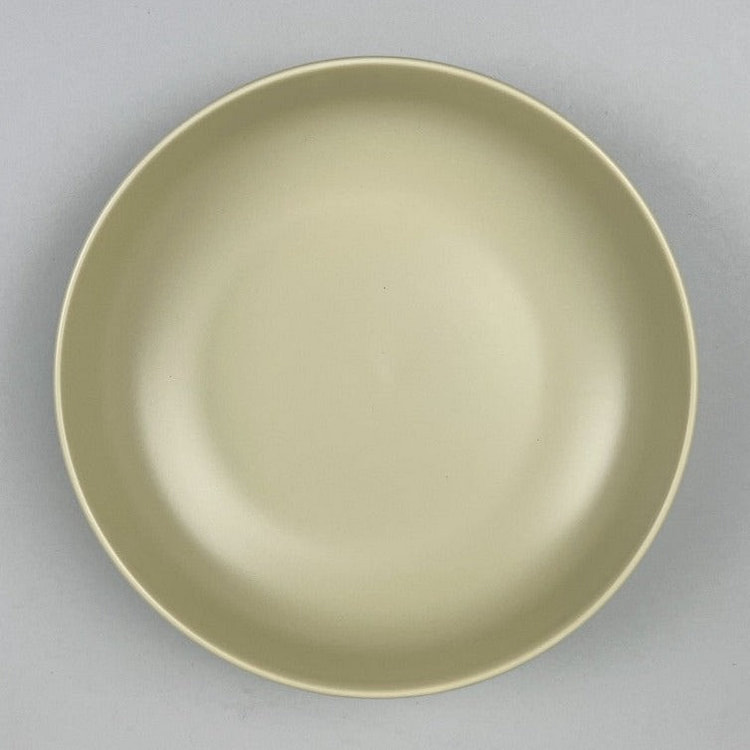 Bowery Matte Neutral Deep Dinner Plate, 8" dia., Pistachio(light beige)