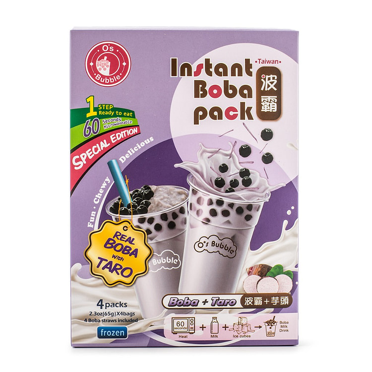 O'S Bubble Taro Tea Boba 4P Purple, Frozen