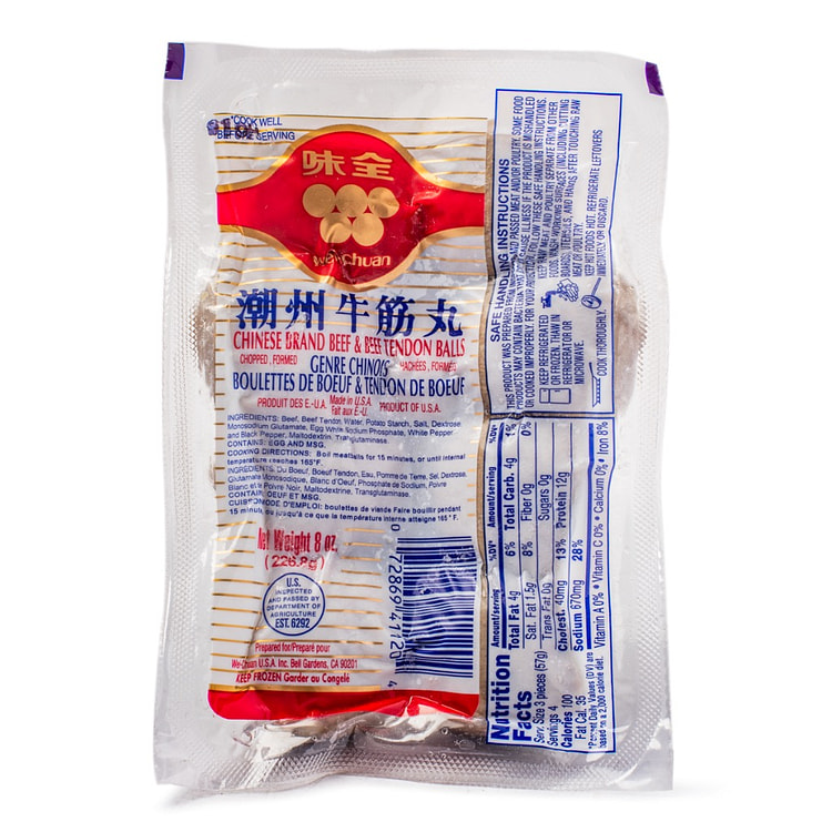 Wei-Chuan Chinese Beef and Tendon Balls, Frozen 8 oz