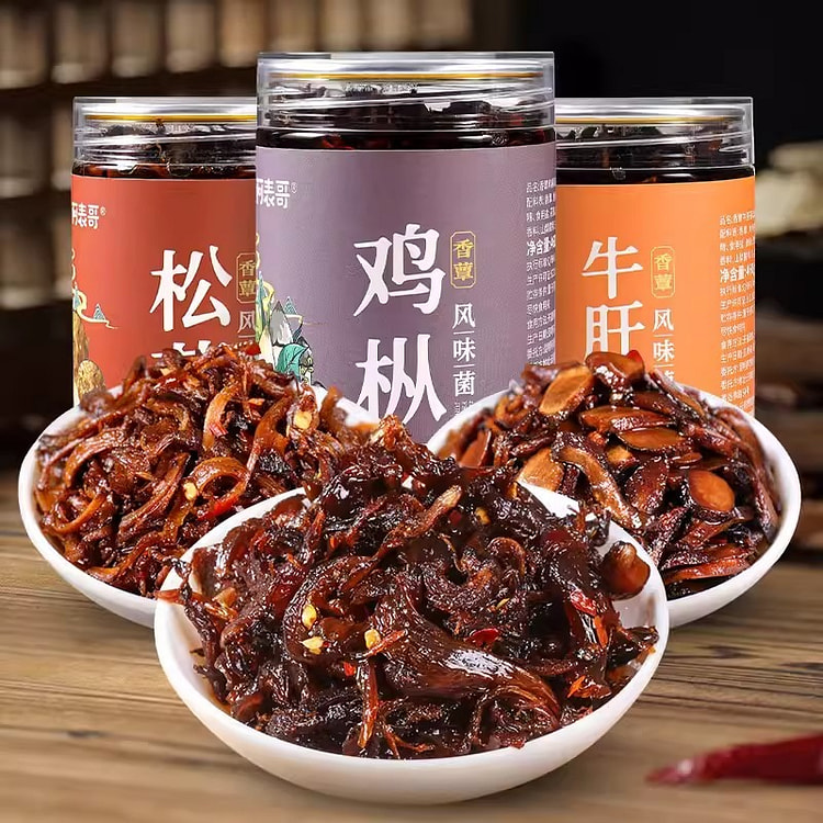 Yunnan Specialty Oil Chicken Fir Mushroom Snack with Rice and Noodles 660g/