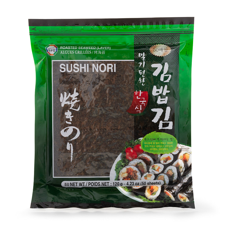 Surasang Roasted Seaweed, Sushi Nori 50 Sheets