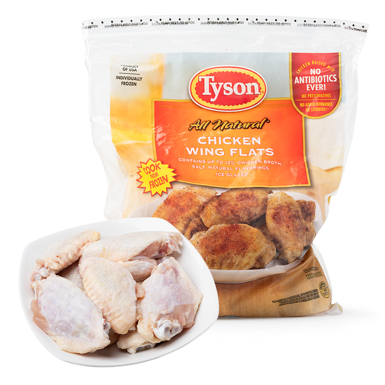 Tyson All Natural Chicken Wing Flat, Frozen 2.5 lb