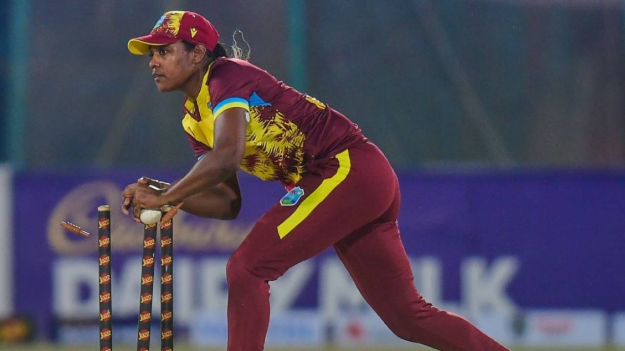 Hayley Matthews took three wickets and completed a run-out before scoring 58 in West Indies' chase, Pakistan vs West Indies, 2nd Women's T20I, Karachi, April 28, 2024