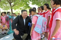 N. Korea's Kim attends demonstration class for children from flood-hit region