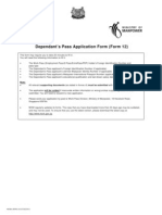 Dependant's Pass Application Form (Form 12)