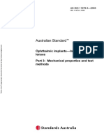 As ISO 11979.3-2003 Opthalmic Implants - Intraocular Lenses Mechanical Properties and Test Methods