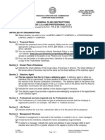 General Filing Instructions For Llcs and Professional LLCS: Pursuant To A.R.S. TITLE 29, CHAPTER 4