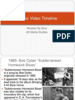 Music Video Timeline: Ricardo Da Silva A2 Media Studies