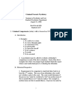 Criminal Forensic Psychiatry Outline