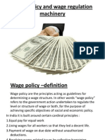 Wage Policy and Wage Regulation Machinery