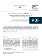 The Separation and Synthesis of Lipidic 1,2-And 1,3-Diols From Natural Phenolic Lipids For The Complexation and Recovery of Boron