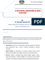 Lecture Notes On Digital Signatures & Hash Function: by Dr. Samaher Hussein Ali