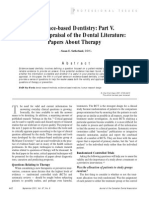 Evidence-Based Dentistry: Part V. Critical Appraisal of The Dental Literature: Papers About Therapy