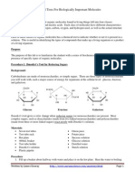 Biologically Important Molecules Chemical Tests Lab