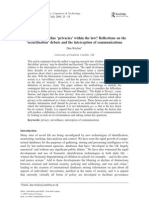 Is It Possible To Define Privacies' Within The Law? Reflections On The Securitisation' Debate and The Interception of Communications