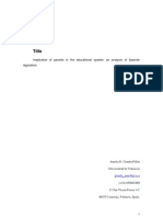 Title: Implication of Parents in The Educational System: An Analysis of Spanish Legislation