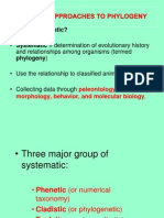 Systematic Approaches To Phylogeny)