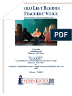 No Child Left Behind: The Teachers' Voice