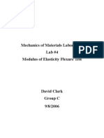Mechanics of Materials - Modulus of Elasticity Flexure Test
