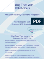 Building Trust With Stakeholders: An English University Chairman's Perspective