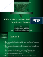 HSWA Main Sections For NEBOSH Certificate - Summary