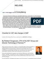 Checklist For VAT Rate Changes in SAP - Tax Management Consultancy
