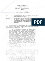 OCA Circular No. 108-2010 Non Relationship With Court Personnel Thru Manifestation Under Oath