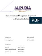 Human Resource Management Assignment On Organization Culture