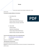 Musculosleketal Risk Assesment Among Nurses in Pateint Manual Handling in Hospital Wards - A Cross Sectional Study