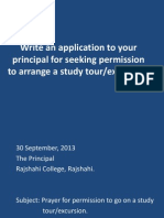 Write An Application To Your Principal For Seeking Permission To Arrange A Study Tour/excursion