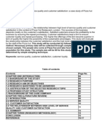 The Relationship Between Service Quality and Customer Satisfaction: A Case Study of Pizza Hut