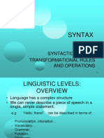 SYNTAX - Transformational Rule & Operations A