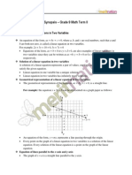 Synopsis - Grade 9 Math Term II: Chapter 4: Linear Equations in Two Variables