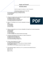 Supply and Demand MCQ and Problems