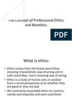 The Concept of Professional Ethics and Bioethics