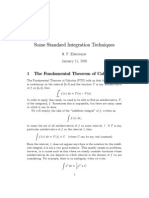 Some Standard Integration Techniques: 1 The Fundamental Theorem of Calculus