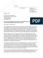 Letter To Attorney General Lori Swanson From Professor Leigh Turner, University of Minnesota, Requesting Investigation of Psychiatric Research, February 9 2014