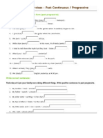 Grammar Exercises - Past Continuous / Progressive: Put The Verbs Into The Correct Form (Past Progressive)