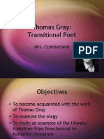 Thomas Gray: Transitional Poet: Mrs. Cumberland