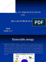 Welcome To Presentation ON: Bio Gas Power Plant