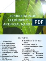 Production of Electricity From Artificial Nano Leaves