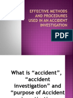 Effective Methods and Procedures Used in An Accident Investigation