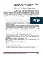 Course List of Mechanical