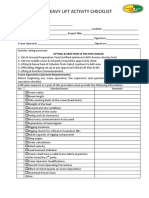 Heavy Lift Activity Checklist: Lifting & Erection of Fin Fan Cooler