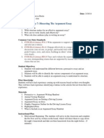 3-20-14 Dissecting An Argument Essay Day 8