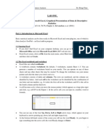 Introduction To Excel, Data Presentation and Descriptive Statistics